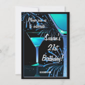 Invitation 21e anniversaire Blue Martini Cocktail Party (Devant)