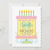 Invitation 21e anniversaire Bright Pretty Pastel Cake Invitat (Devant)