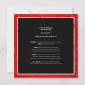 Invitation 21e Anniversaire Bright Red Stars Black & White (Dos)