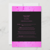Invitation 21e anniversaire Candy Pink Stars Black (Dos)