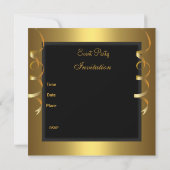 Invitation 21e anniversaire Célébration Gold Black Champagne (Dos)