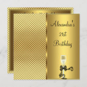 Invitation 21e anniversaire Champagne Glam Parties scintillan (Devant / Derrière)