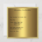 Invitation 21e anniversaire Champagne Glam Parties scintillan (Dos)