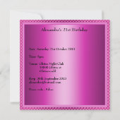 Invitation 21e anniversaire Champagne Glam Parties scintillan (Dos)