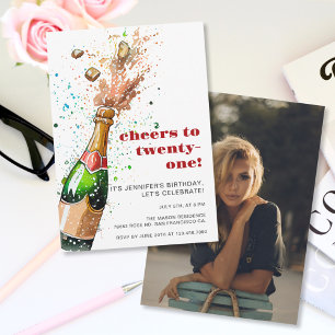 Invitation 21e anniversaire Champagne Photo