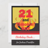Invitation 21e anniversaire chaud fumé (Devant)