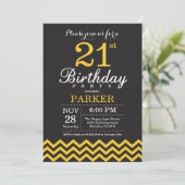 Invitation 21e anniversaire Chevron noir et jaune (Debout devant)