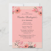 Invitation 21e anniversaire Chic Floral Paris Tour Eiffel (Dos)