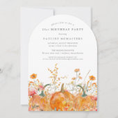 Invitation 21e anniversaire Citrouille Fleur sauvage automne  (Devant)