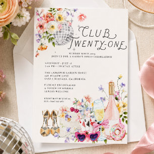 Invitation 21e anniversaire Club Twenty-One Garden Disco
