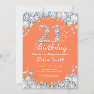 Invitation 21e anniversaire Coral et Diamant d'argent