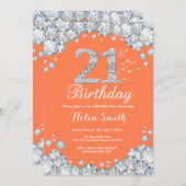 Invitation 21e anniversaire Coral et Diamant d'argent (Devant / Derrière)