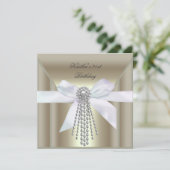 Invitation 21e Anniversaire Crème de fête de l'or Pearl Bijou (Debout devant)