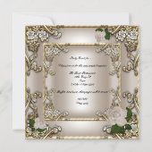 Invitation 21e Anniversaire Crème Rose Or Argent (Dos)