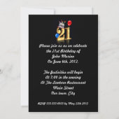 Invitation 21e anniversaire de fête (Dos)