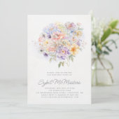 Invitation 21e anniversaire de fête aquarelle Bouquet floral (Debout devant)