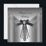 Invitation 21e anniversaire de fête Argent noir diamant Bow<br><div class="desc">Élégant 21e anniversaire Argent noir diamant Bow Image Bijou blanc Invitation 21 Anniversaire Ce style de design est protégé par droits d'auteur © Contenu et dessins © 2000-2012 Zizzago™ (Marque de commerce) et ses concédants de licence</div>