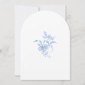 Invitation 21e anniversaire de fête Blue Floral Arch Forme (Dos)