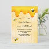 Invitation 21e anniversaire de fête nid d'abeilles mignonnes  (Debout devant)