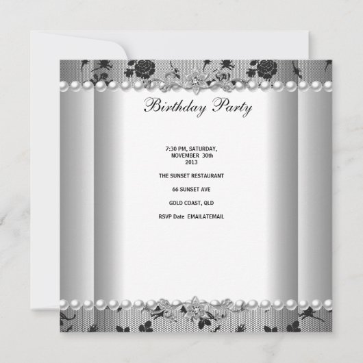 Invitation 21e Anniversaire de la fête de la Perle blanche de (Dos)