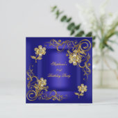 Invitation 21e Anniversaire de la fête Royal Blue Gold Diamon (Debout devant)