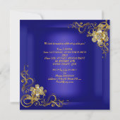 Invitation 21e Anniversaire de la fête Royal Blue Gold Diamon (Dos)