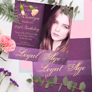 Invitation 21e anniversaire de la fille de l'âge légal