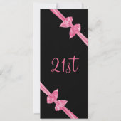 Invitation 21e anniversaire de l'élégant Satin rose (Devant)