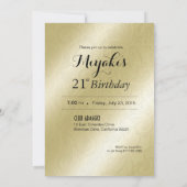 Invitation 21e anniversaire de l'élégante glamour (Dos)