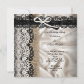 Invitation 21e Anniversaire Dentelle Rustique Burlap Soie (Dos)