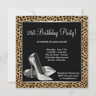 Invitation 21e anniversaire des femmes de Leopard High Heels
