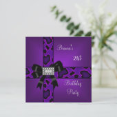 Invitation 21e Anniversaire Diamants de Bow Noir Violet Sauva (Debout devant)