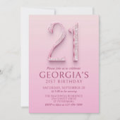 Invitation 21e anniversaire Diamants roses (Devant)