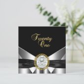 Invitation 21e anniversaire Diamond Jewel Black Silver Gold (Debout devant)