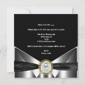 Invitation 21e anniversaire Diamond Jewel Black Silver Gold (Dos)