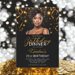 Invitation 21e Anniversaire Dîner Gold Black Photo Instagram<br><div class="desc">Donnez le ton pour une soirée inoubliable avec cet élégant dîner d'anniversaire d'or et de noir Instagram Invitation. Doté d'un design moderne, d'élégants accents dorés et d'une option de téléchargement de photos, il allie parfaitement sophistication et personnalisation. Partagez la joie et l'excitation de votre journée spéciale tout en impressionnant vos...</div>
