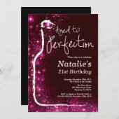 Invitation 21e Anniversaire du vin à la Parties scintillant r (Devant / Derrière)