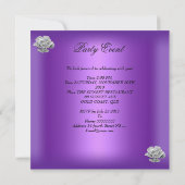 Invitation 21e anniversaire Elégant Joyau floral en argent vi (Dos)