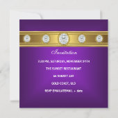 Invitation 21e anniversaire Elégante dentelle violette blanc  (Dos)