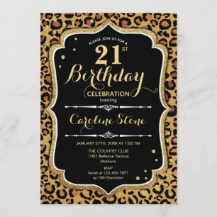 Invitation 21e anniversaire - Empreinte de léopard