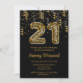 Invitation 21e anniversaire Empreintes de léopard ballons ave (Devant)