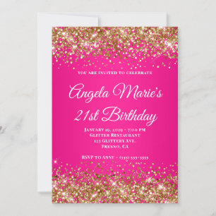 Invitation 21e anniversaire Fancy Monogramme Paill