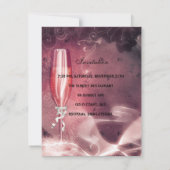 Invitation 21e Anniversaire Fête Champagne Rose Bow en verre (Dos)