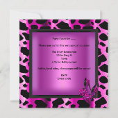 Invitation 21e Anniversaire Fête Chaud Pink Leopard Martini (Dos)