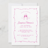 Invitation 21e Anniversaire Fête Doodle Whimsical Rose (Devant)