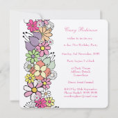 Invitation 21e anniversaire Fête du Printemps Floral Custom (Dos)