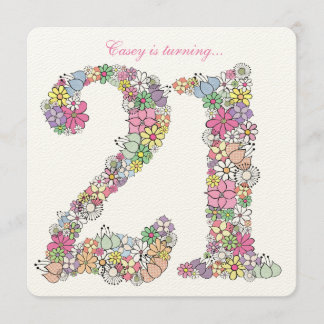 Invitation 21e anniversaire Fête du Printemps Floral Custom