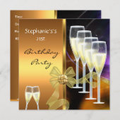 Invitation 21e anniversaire fête Elégant Purple Go (Devant / Derrière)