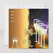 Invitation 21e anniversaire fête Elégant Purple Go (Dos)