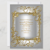 Invitation 21e Anniversaire Fête Gris Argent Or Diamant 3 (Dos)